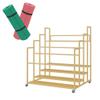 Yoga Mat Holder Basket, Large Yoga Mat Storage Cart with Wheels, Yoga Mat Rack Foam Rollers Organizer, Commercial Rack for Yoga Mat Foam Roller Storage for Gym/Yoga Studio Hold 30 Exercise Mats(Gold,4 view 1