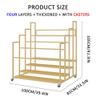 Yoga Mat Holder Basket, Large Yoga Mat Storage Cart with Wheels, Yoga Mat Rack Foam Rollers Organizer, Commercial Rack for Yoga Mat Foam Roller Storage for Gym/Yoga Studio Hold 30 Exercise Mats(Gold,4 view 2