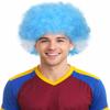 BC GOODS BY Adult Unisex Argentina Jumbo Sport Fun Wigs | Afro Patriotic Wig with Breathable Capless Cap for Men and Women| Synthetic Fiber Wig Perfect for Sport's and Halloween Cosplay view 1