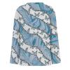 Tunic Tops for Women Loose Fit New Years Casual Long Sleeve Tunics for Womens Homewear Plus Size Patchwork Blue L view 4