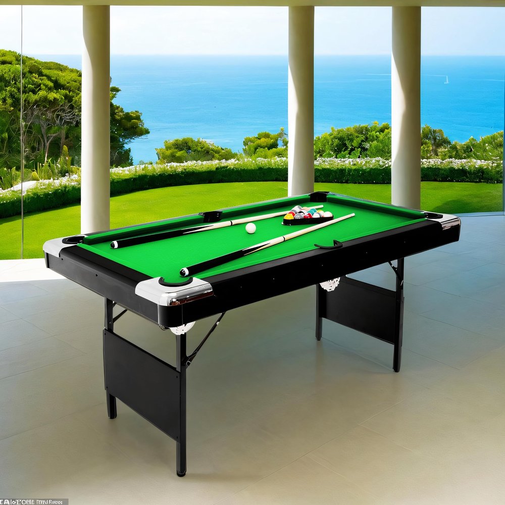 6.3FT Family Pool Table, Green Felt Top, Includes Balls and Cues,6.3FT Billiard Table, 6.3FT Game Table,Billiards, Pool Table, Children's Billiard Table, Children's Pool Table, Family Game Table