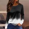 Blusas De Verano para Mujer 2024 Flowly Spring Casual T Shirt Women Long Sleeve Working Print Patchwork Top Black XL view 2