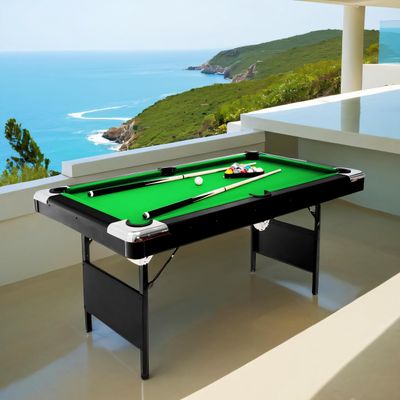 6.3FT Billiard Table, Green Felt, with Cues and Balls, Indoor Family Game, 6.3FT Game Table,Billiards, Pool Table, Children's Billiard Table, Children's Pool Table, Family Game Table