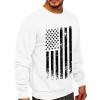 Mens American Falg Sweatshirts Big and Tall Long Sleeve Crewneck Fall Graphic Tops Loose Casual Slipover Sweater Pullover Tops White view 3
