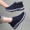 HHHCHPM Men's Winter Casual Slip-On Boots - Warm, Waterproof, and Snowproof with Furry Lining - Short Ankle Design (Blue,8) view 2