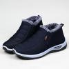 HHHCHPM Men's Winter Casual Slip-On Boots - Warm, Waterproof, and Snowproof with Furry Lining - Short Ankle Design (Blue,8) view 3