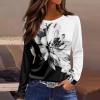 Business Casual Tops for Women Plus Size Spring Classic T Shirts Ladie's Long Sleeve Home Comfort Slim Shirt Black XXL view 2