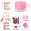 AiScrofa Stanley Cup Accessories Set of 6 PCS, Pink Glitter Letter Theme with Keychain, Butterfly Straw Topper, Silicone Boot, Patch & Cup Decor Kit,Water Bottle Carrier Set (Tumbler Not Included) view 3