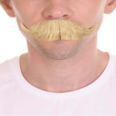 BC GOODS BY Blonde Cosplay Handlebar Mustache for Men Complete Facial Hair Set, Flame-Retardant Synthetic Fiber