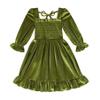 YOUNGER TREE Toddler Girl Fall Dress Winter Clothes Long Sleeve Velvet Dresses Princess Party Outfits (Green, 11-12 Years) view 1