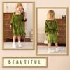 YOUNGER TREE Toddler Girl Fall Dress Winter Clothes Long Sleeve Velvet Dresses Princess Party Outfits (Green, 11-12 Years) view 2