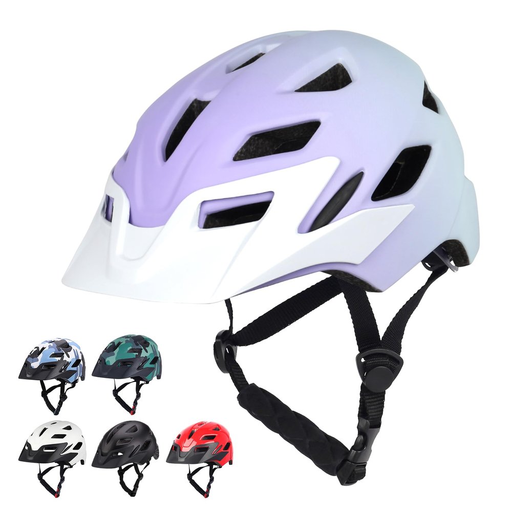 Bilaki Kids Bike Helmet, Adjustable Toddler Youth Helmet with Detachable Visor & LED Light for Boys Girls Ages 2-14, Multi-Sport Helmet for Cycling Scooter Skating, 2 Sizes