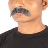BC GOODS BY Men's Grey Blend Human Hair Mustache Facial Hair, Flame-Retardant Synthetic Fiber view 2