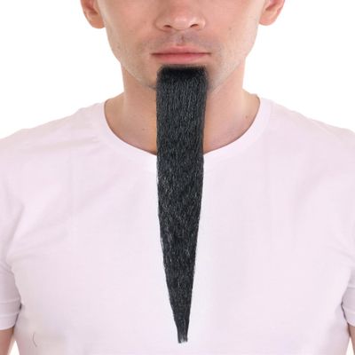 BC GOODS BY Men's Black 7.5 Inch Long Realistic Fake Beard | Wizard Beard Goatee for Men | Magician Facial Hair for Halloween Funny Cosplay | Themed Party Costume Accessory for Adults