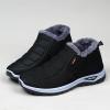Hhhchpm Men's Winter Casual Slip-On Boots - Warm, Waterproof, and Snowproof with Furry Lining - Short Ankle Design (Black,7.5) view 2