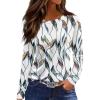 3/4 Length Sleeve Womens Tops Homewear Floaty Holiday Blouse for Women Basic Long Sleeve O-Neck Soft Shirts Green XXL view 1
