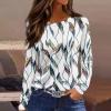 3/4 Length Sleeve Womens Tops Homewear Floaty Holiday Blouse for Women Basic Long Sleeve O-Neck Soft Shirts Green XXL view 2