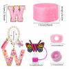 AiScrofa Stanley Cup Accessories Set of 6 PCS, Pink Glitter Letter Theme with Keychain, Butterfly Straw Topper, Silicone Boot, Patch & Cup Decor Kit,Water Bottle Carrier Set (Tumbler Not Included) view 3