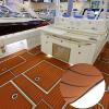 35.4"X94.5" EVA Foam Marine Boat Yacht Faux Teak Flooring Mat Decking Sheet Pad, Non-Slip and Self-Adhesive Flooring for Motorboat Fishing Boat RV Floor Kayak Swimming Pool (Brown with Black Stripes) view 2
