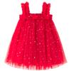 AGQT Baby Girls Tutu Dress Christmas Dress Sleeveless Kids Tulle Birthday Party Dresses Xmas Dress Casual Playwear Tunic Babydoll Dress Sequin Star-Red Size 12-18 Months view 1