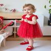 AGQT Baby Girls Tutu Dress Christmas Dress Sleeveless Kids Tulle Birthday Party Dresses Xmas Dress Casual Playwear Tunic Babydoll Dress Sequin Star-Red Size 12-18 Months view 2