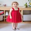 AGQT Baby Girls Tutu Dress Christmas Dress Sleeveless Kids Tulle Birthday Party Dresses Xmas Dress Casual Playwear Tunic Babydoll Dress Sequin Star-Red Size 12-18 Months view 4