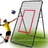 Volleyball Rebounder Net 7x4 FT, 5-Angle Adjustable Volleyball Bounce Back Net with Tension-Adjustable 24 Elastic Cords, Portable Volleyball Training Equipment for Spiking Setting Passing (Black) view 1