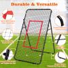 Volleyball Rebounder Net 7x4 FT, 5-Angle Adjustable Volleyball Bounce Back Net with Tension-Adjustable 24 Elastic Cords, Portable Volleyball Training Equipment for Spiking Setting Passing (Black) view 2