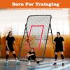 Volleyball Rebounder Net 7x4 FT, 5-Angle Adjustable Volleyball Bounce Back Net with Tension-Adjustable 24 Elastic Cords, Portable Volleyball Training Equipment for Spiking Setting Passing (Black) view 4