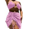 AIBEARTY Women Sexy Off Shoulder Bandeau Two Piece Bikini Set Push Up Metal Ring High Waist Swimwear Bathing Suit view 1