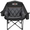 Overmont Oversized XL Camping Chair for Adults - 450lbs Support Heavy-Duty Padded Folding Chair with Side Pocket Cup Holder Cooling Bag for Outdoor Sports Garden Beach Fishing Lawn Black view 1