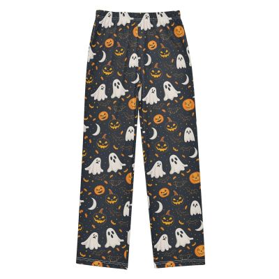 ALAZA Halloween Bat Pumpkin Funny Pajama Pants Long Sleep Pant Pajama Bottoms Elastic Waist with Pockets 11-12 Years