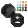 Vacfulliven Velvet Ring Box Engagement Jewelry Box Ring Organizer Essential for Wedding Ceremony (Black) view 1
