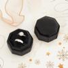 Vacfulliven Velvet Ring Box Engagement Jewelry Box Ring Organizer Essential for Wedding Ceremony (Black) view 2