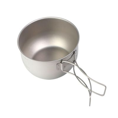 IGRIXLSD Pure Titanium Frying Pan, Foldable Portable Titanium Bowl Suitable For Outdoor Camping Barbecue(500ML)