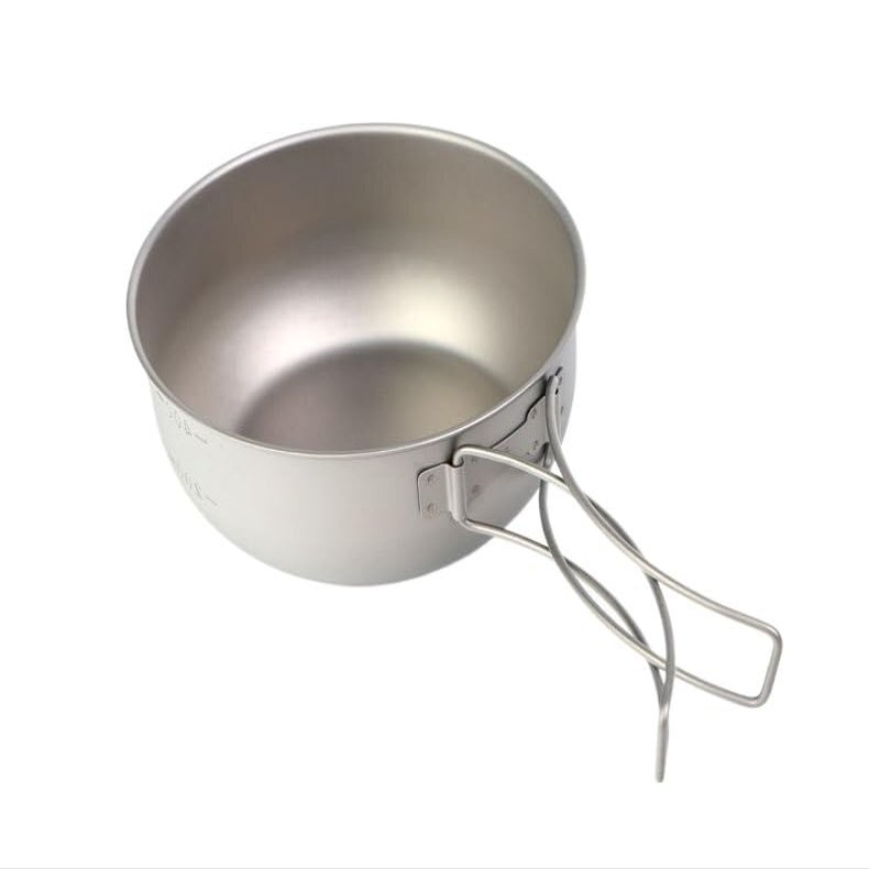 IGRIXLSD Pure Titanium Frying Pan, Foldable Portable Titanium Bowl Suitable For Outdoor Camping Barbecue(500ML)