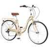 FOMAS Cruiser Bike 26 inch 7 Speed Pink Women Bicycle with Rear Rack City Commuter Bicycle for Adult view 2