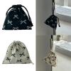 jojobasec Ribbon Bowknot Drawstring Pouches Versatile Cotton Bowknot Bag with Drawstring Closure for Women's Small Gadgets view 2