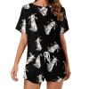 Goat Women's Pajama Set Short Sleeve Sleepwear Pjs Casual Lounge Set with Pockets M