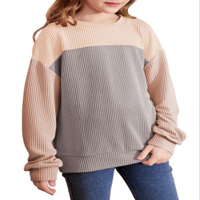 blibean Teen Girls Fall Shirts Big Kid Puff Long Sleeve Striped Color Block Tops Little Girl Spring Tee Shirt Casual Crewneck Tunic Blouse Clothes Size 10-11 Year Old Grey