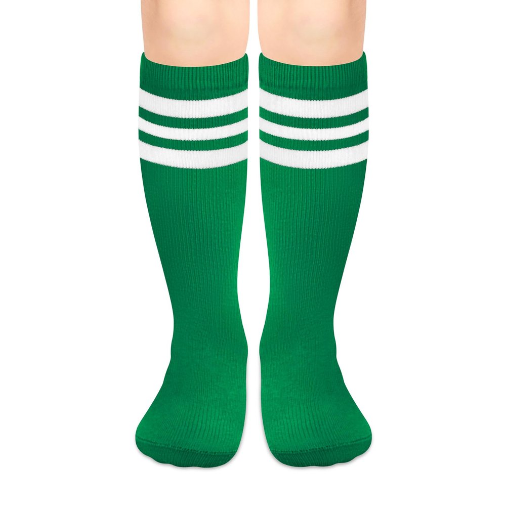 Green Kids Toddler Soccer Socks - Boys & Girls, Ages 4-6