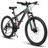 Ecarpat 26 Inch Full Suspension Mountain Bike, 21 Speeds Dual Disc Brake, Men Women Carbon Steel Mountain Bike, Adult Trail Beach Snow Commuter City Bikes view 1