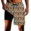 Fodyle Men's Swim Trunks Quick Beer Dry 2 in 1 Beach Shorts Surf Swim Shorts with Compression Lining Large view 1