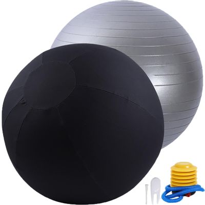 65cm Exercise Ball Chair, Pilates Yoga Ball, Balance Ball Seat, for Sitting Ball Fitness Ball, birthing ball for pregnancy ball, stability ball, Foldable Sitting Balls Fabric Cover(Dark gray)