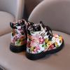 Cute Children Boots Floral Print Girl Lace Up Boots Waterproof Ankle Boots Side Zipper Booties(Toddler/Little Kids) (A, 8 Toddler) view 4