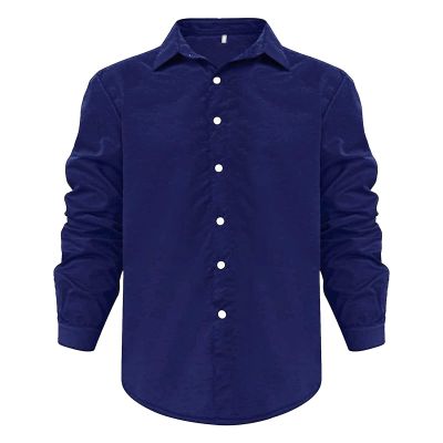 Mens Long Sleeve Cotton Linen Shirts Casual Roll-Up Sleeve Beach Shirts Loose Buttons Down Solid Plain Shirt (Medium,Blue)