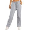 Women's Tracksuit Bottoms Sweatpants Teen Gilrs Wide Leg Joggers Pants Elastic High Waisted Sport Pants Straight Leg Drawstring Activewear Gym Workout Pants Grey X-Large view 2