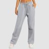 Women's Tracksuit Bottoms Sweatpants Teen Gilrs Wide Leg Joggers Pants Elastic High Waisted Sport Pants Straight Leg Drawstring Activewear Gym Workout Pants Grey X-Large view 4