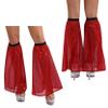 Winnrchan Women's 70S Disco Boot Covers 80s Sparkly Sequin Leg Warmers Costume Accessories for Party Rave Dance Red One Size view 1