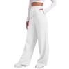 Wide Leg Joggers for Women Teen Girls Sweatpants Casual Straight Leg Jogging Pants Baggy Elastic High Waist Loose Sweats Joggers Workout Trousers White 3X-Large view 1